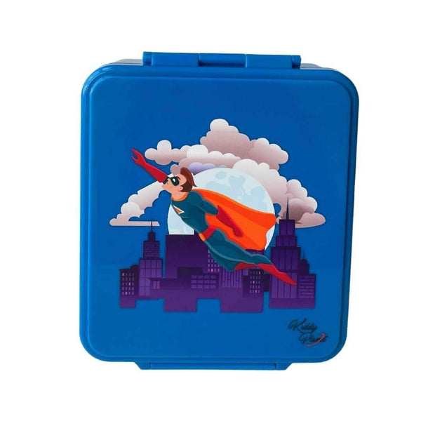 Blue Super Hero Bento Lunch Box 2in1 with food Jar from Kiddy Planet Bento Boxes