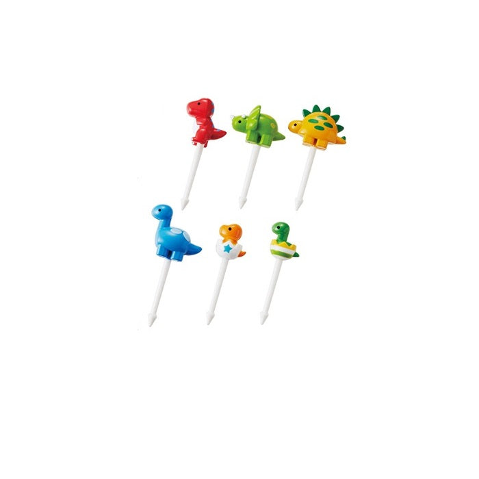 6 Pcs Food Fruit Fork Picks for Kids for Bento Lunch Box - Dinosaur
