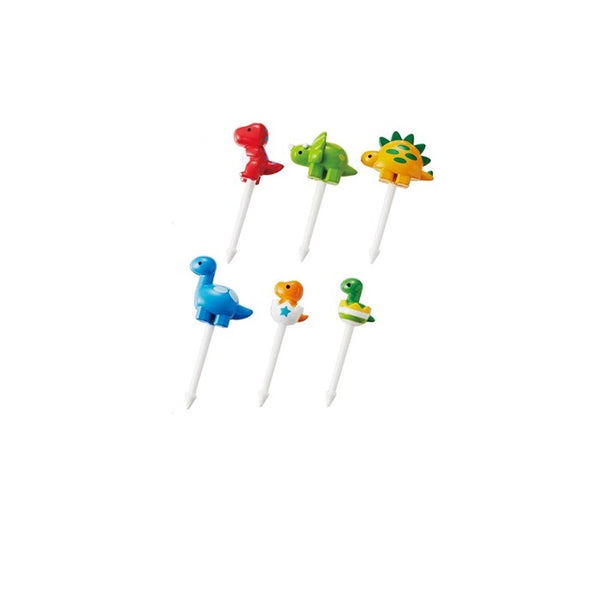 6 Pcs Food Fruit Fork Picks for Kids for Bento Lunch Box - Dinosaur