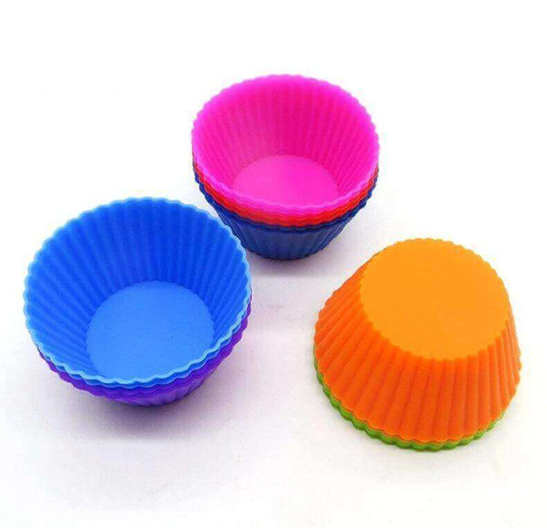 Set of 6 Reusable Silicone Baking Cups,Mini Muffin Pan and Cupcake Molds, Perfect for Bento Lunch Boxes