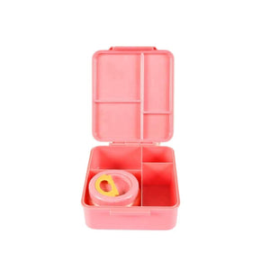 Opened Pink Mermaid Bento Lunch Box 2in1 with food jar from Kiddy Planet Bento Boxes