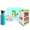Turquoise Dino Bento Lunch Box from Kiddy Planet - Turquoise Dino Child Pack which include a bento Lunch box , water bottle and set of food cutters