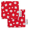 Set of Two Reusable Cloth Napkins for Kids - Red Leaves