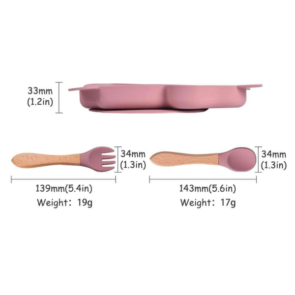Baby Fox Suction Plate Set dimensions