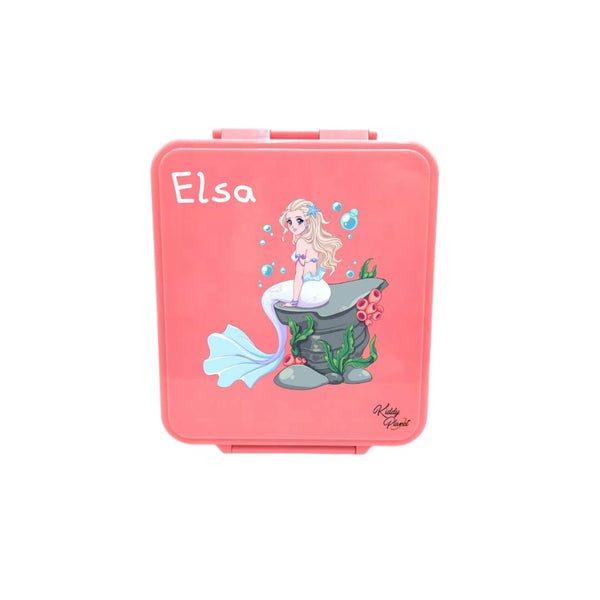 Pink Mermaid Bento Lunch Box 2in1 with food jar from Kiddy Planet Bento Boxes