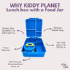 Technical description of the blue Bento Lunch Box 2in1 with food Jar from Kiddy Planet Bento Boxes