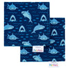 Set of Two Reusable Cloth Napkins for Kids - Sharks
