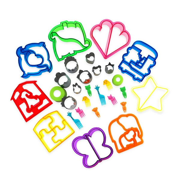 Set of 29 Cute Food Cutters and Food picks - KiddyPlanet - Bento Lunch Box