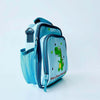 Leftside view of an Insulated Dinosaur Lunch Bag - Blue color - Kiddy Planet Bento Lunch Box