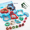 22 pcs Sandwich, Veggies, Fruits & Cheese Cutters Dinosaur Car Train Plane