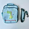 Insulated Dinosaur Lunch Bag with green Belt - Blue color - Kiddy Planet Bento Lunch Box