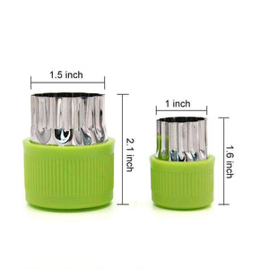 Green Cutters Set dimensions . The cutters Set are made to be included inside Kids Bento Lunch Box to cut their food