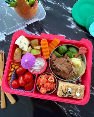 Pink Bento Boxes 4 compartments/ Platter for Adults from Kiddy Planet Bento Lunch Box