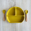 Baby Suction Plate Set Yellow suction Plate with fork and spoon from Kiddy Planet Bento Lunch Box