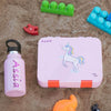 Assia Pink Stainless Steel Water Bottle Personnalized by Kiddy Planet and Pink Unicorn Bento Lunch Box